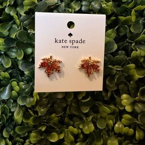 kate spade New York Leaf Crystal Stud Earrings